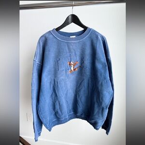 Rare Vtg 90s Disney Store Tigger Full Corduroy Sweatshirt 26.5” x 27” Oversized